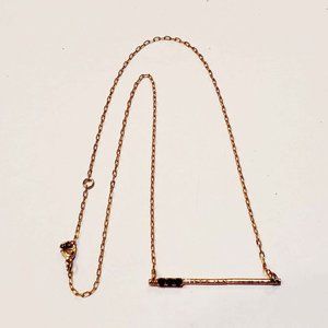 Rose Gold Necklace with Black Stones